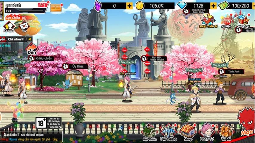 Thiết kế đồ họa bắt mắt của game fairy tail trực tuyến